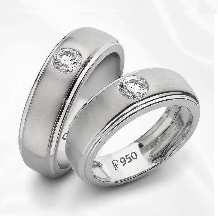 Classic Platinum Solitaire Love Bands JL PT 101