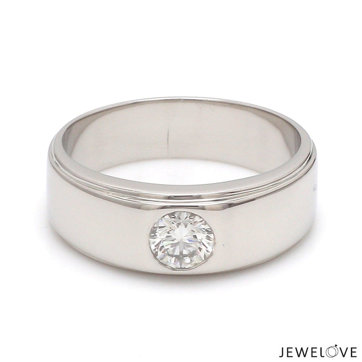 Classic Platinum Solitaire Love Bands SJ PTO 101 - Hi-Polish