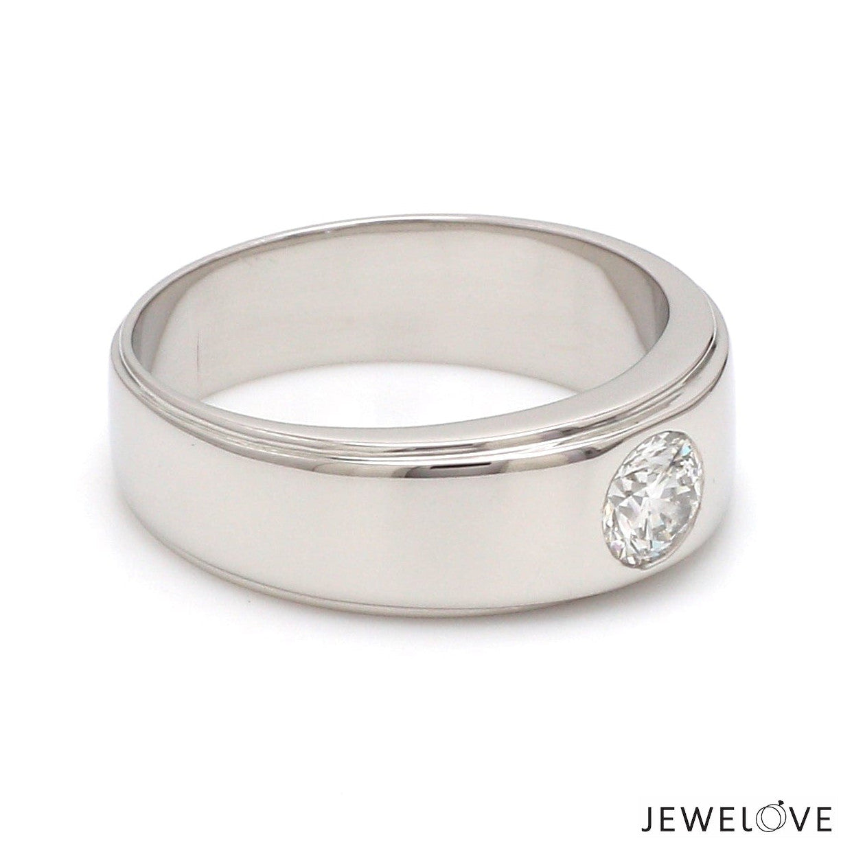 Classic Platinum Solitaire Love Bands SJ PTO 101 - Hi-Polish