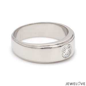 Classic Platinum Solitaire Love Bands SJ PTO 101 - Hi-Polish