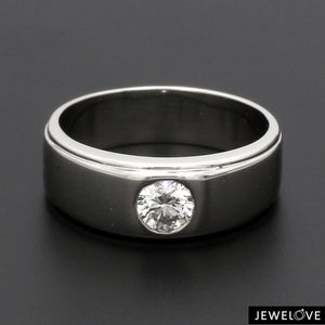 Classic Platinum Solitaire Love Bands SJ PTO 101 - Hi-Polish