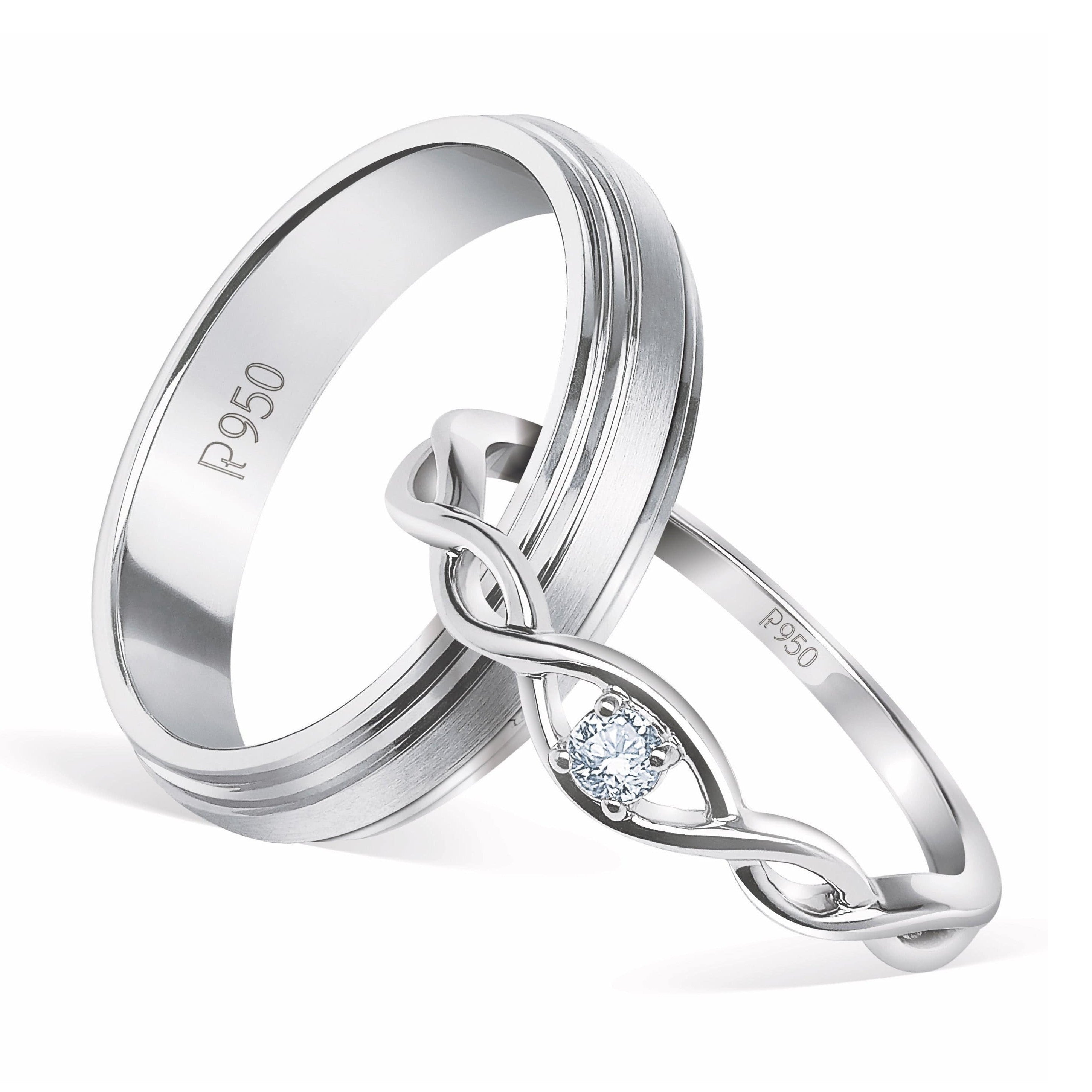 Classic Yet So Different Platinum Couple Rings JL PT 909