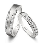 Load image into Gallery viewer, Complementary Platinum Love Bands with Pathways JL PT 211
