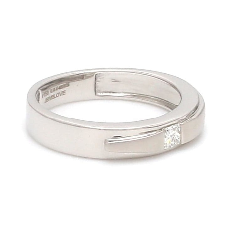 Conjoining Platinum Rings for Couples with Single Diamonds JL PT 599