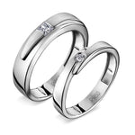 Load image into Gallery viewer, Conjoining Platinum Rings for Couples with Single Diamonds JL PT 599
