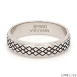 Load image into Gallery viewer, Criss-cross Pattern with Enamel Platinum Unisex Ring JL PT 5945-A
