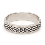 Load image into Gallery viewer, Criss-cross Pattern with Enamel Platinum Unisex Ring JL PT 5945-A
