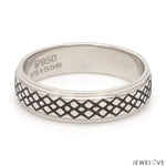 Load image into Gallery viewer, Criss-cross Pattern with Enamel Platinum Unisex Ring JL PT 5945-A
