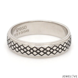 Criss-cross Pattern with Enamel Platinum Unisex Ring JL PT 5945-A