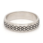 Load image into Gallery viewer, Criss-cross Pattern with Enamel Platinum Unisex Ring JL PT 5945-A
