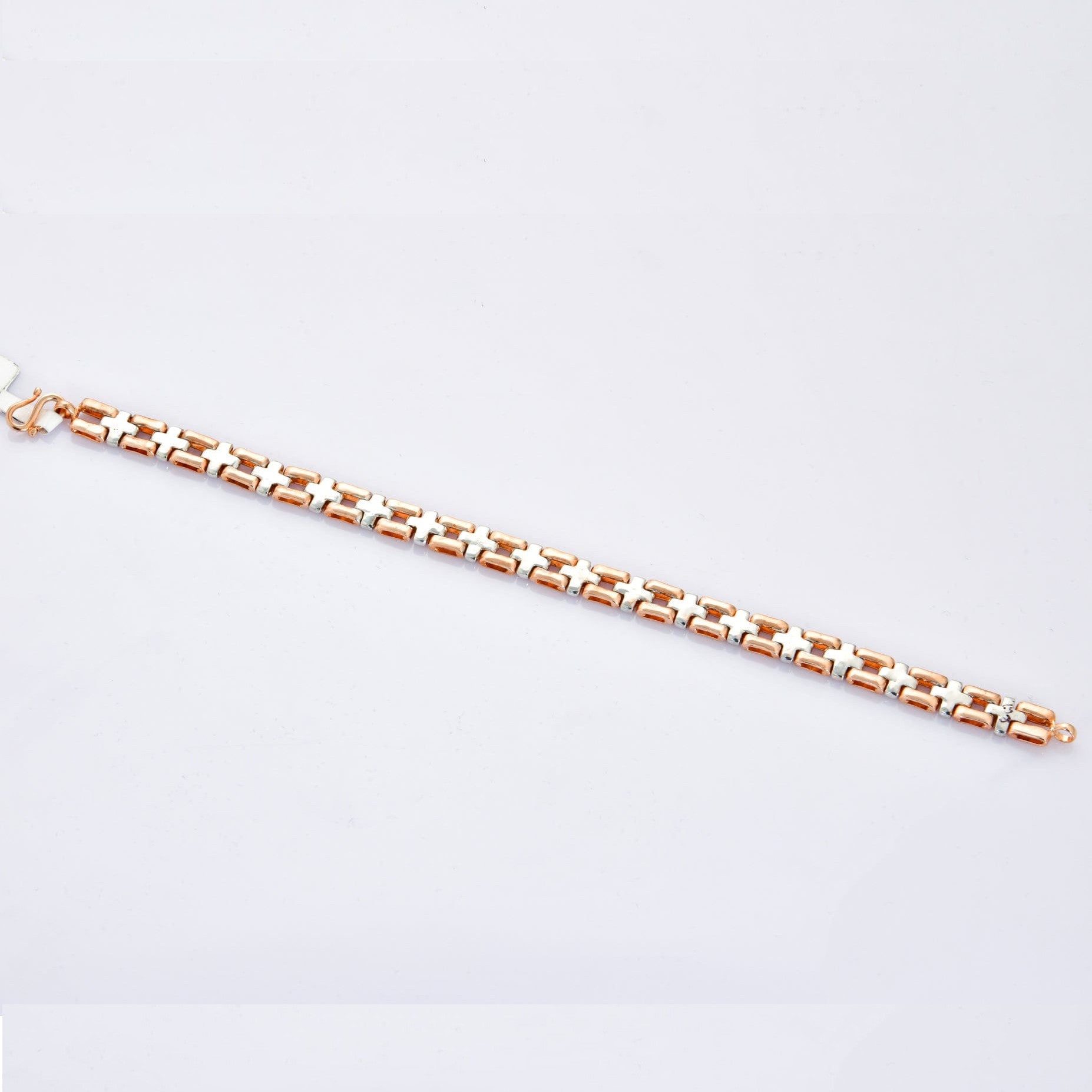 Cross Roads Platinum & Rose Gold Fusion Bracelet JL PTB 707