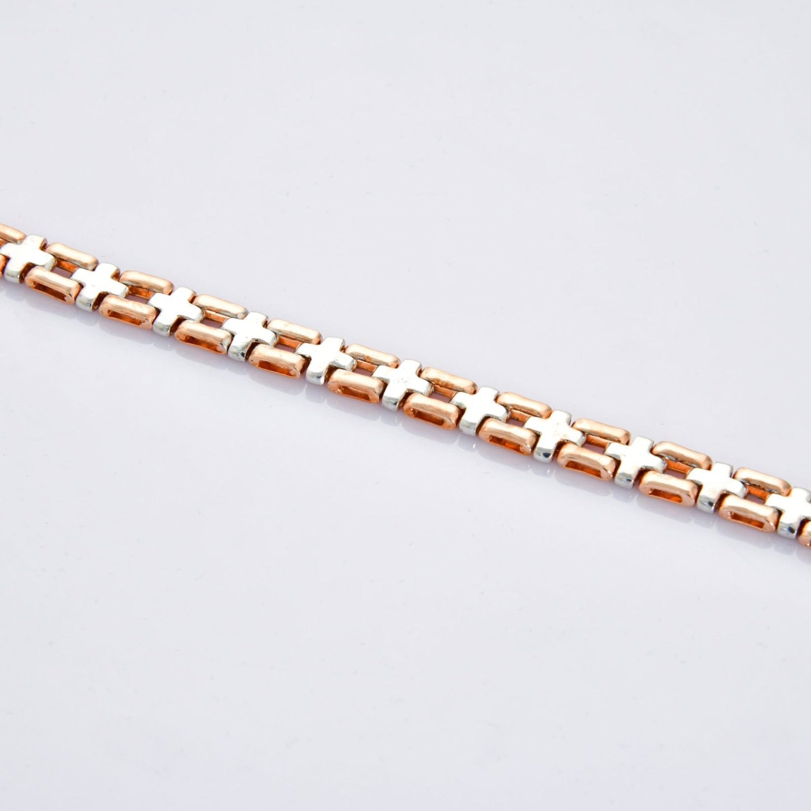 Cross Roads Platinum & Rose Gold Fusion Bracelet JL PTB 707