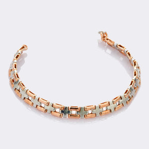 Cross Roads Platinum & Rose Gold Fusion Bracelet JL PTB 707