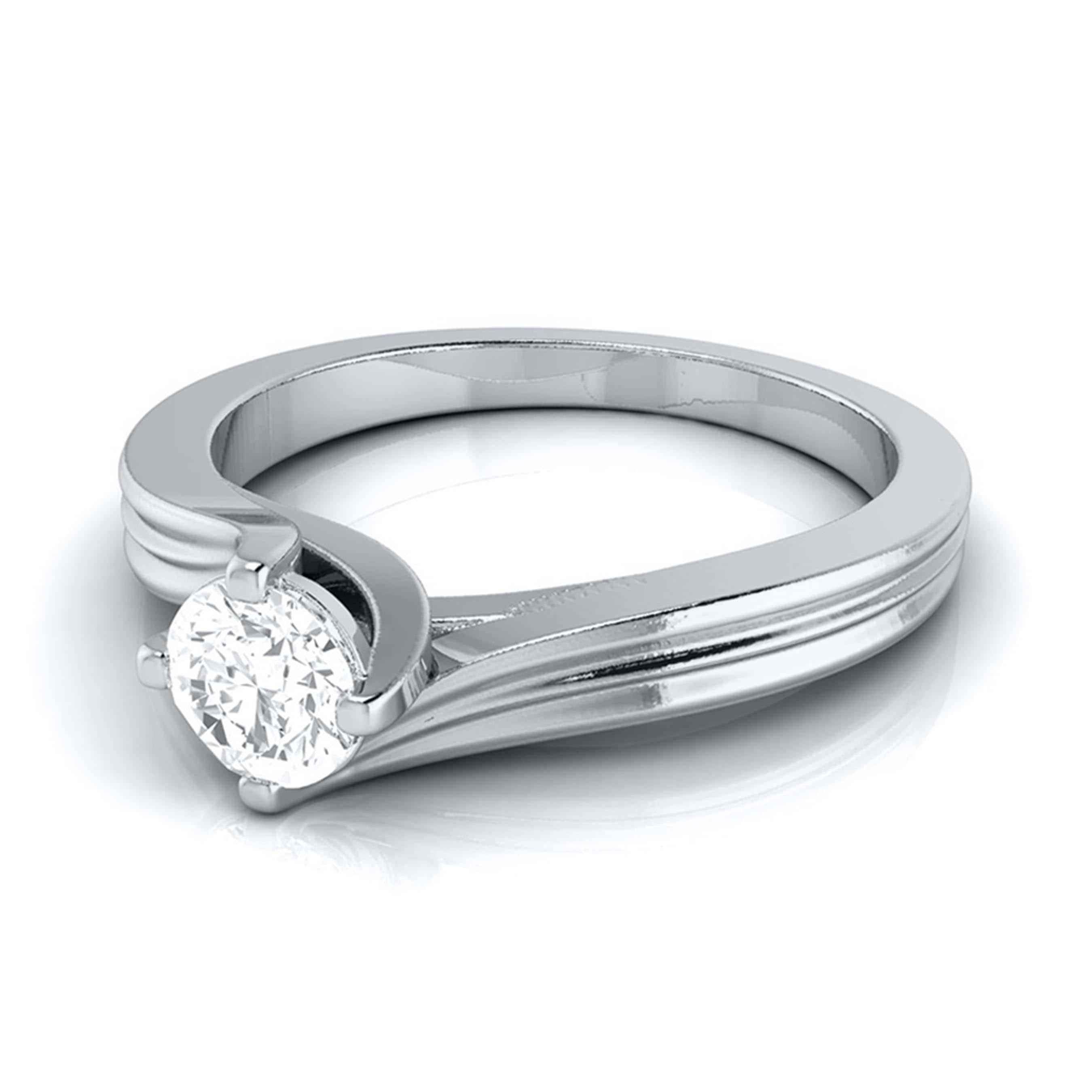 Curvy 0.40 cts. Platinum Solitaire Engagement Ring for Women JL PT G-124