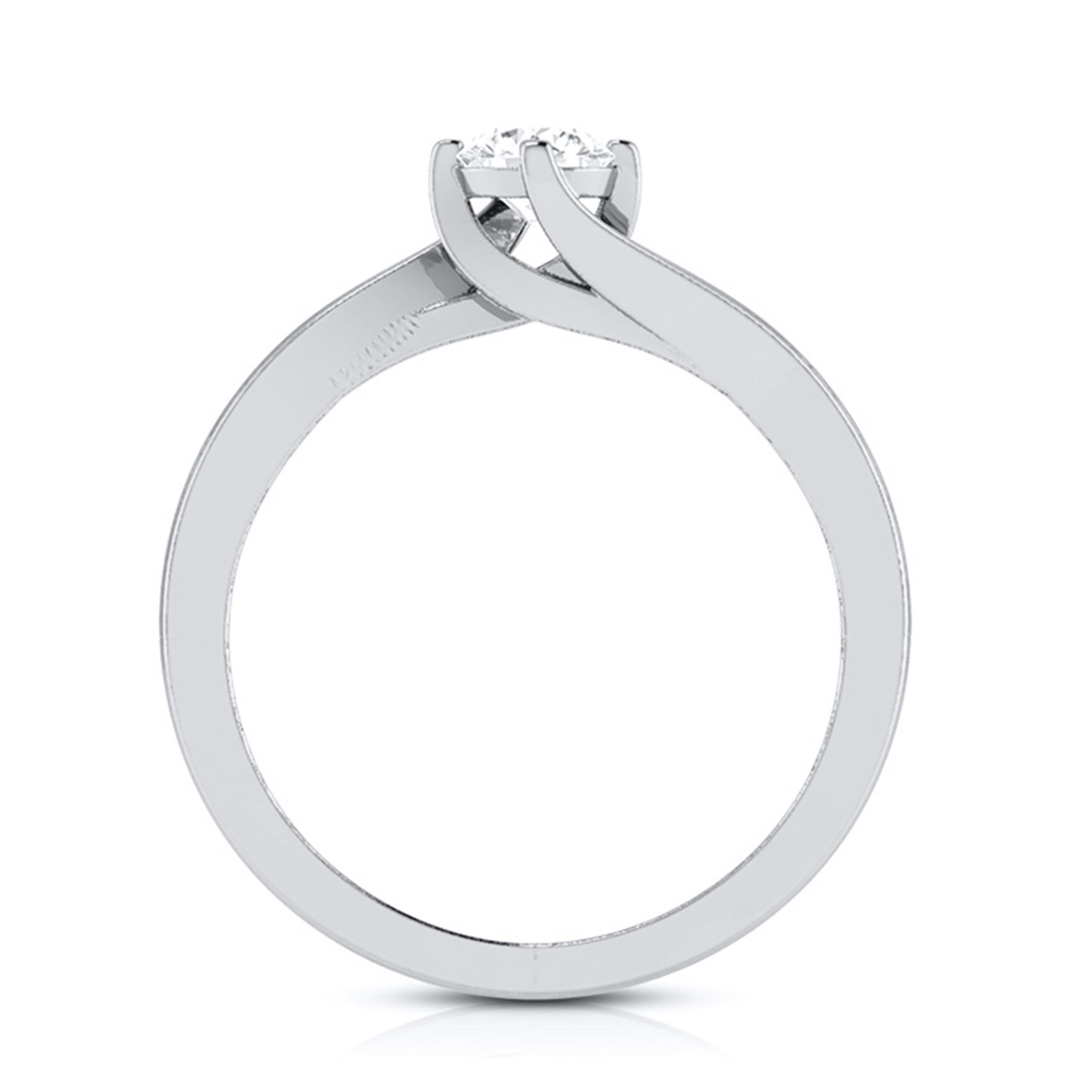 Curvy 0.40 cts. Platinum Solitaire Engagement Ring for Women JL PT G-124