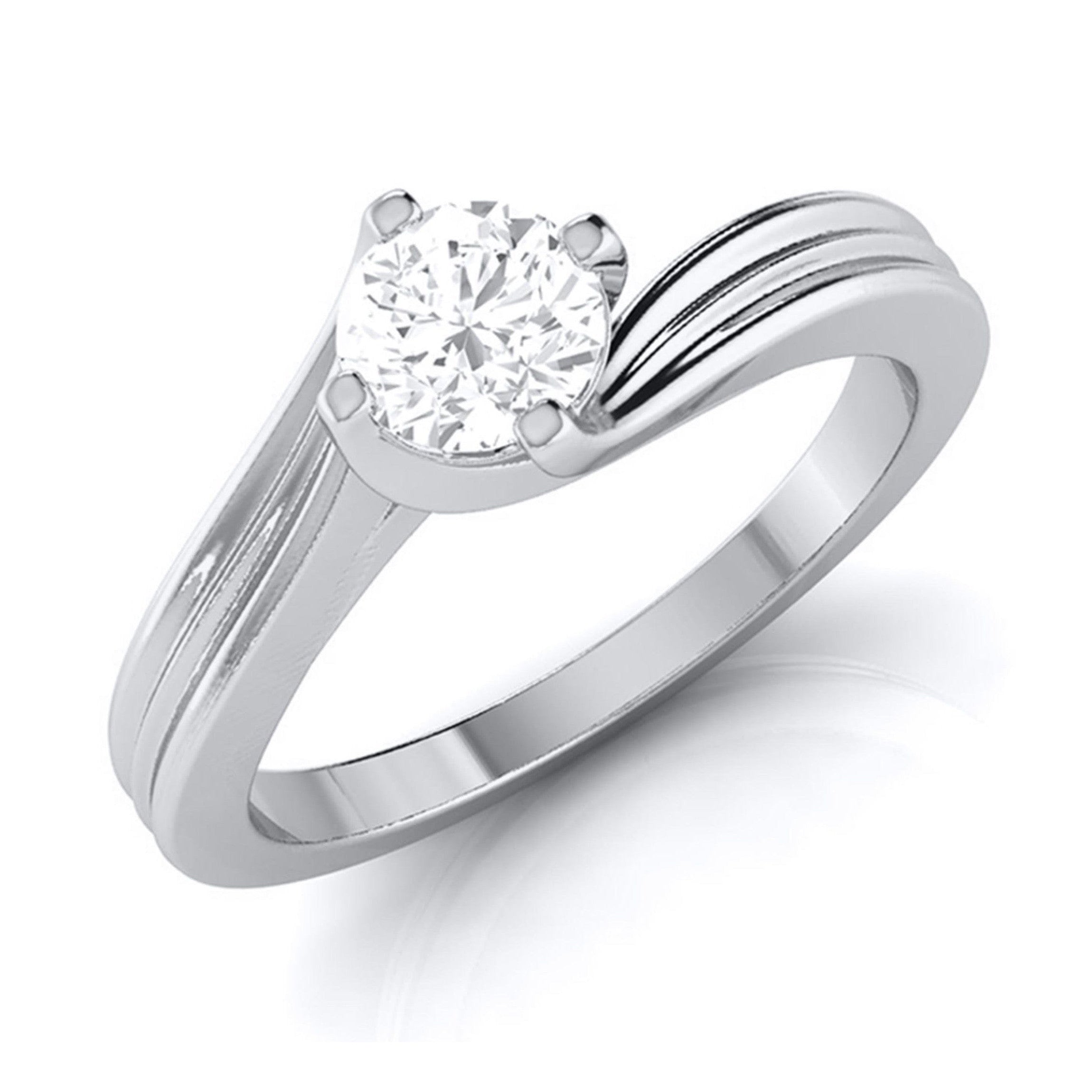 Curvy 0.40 cts. Platinum Solitaire Engagement Ring for Women JL PT G-124