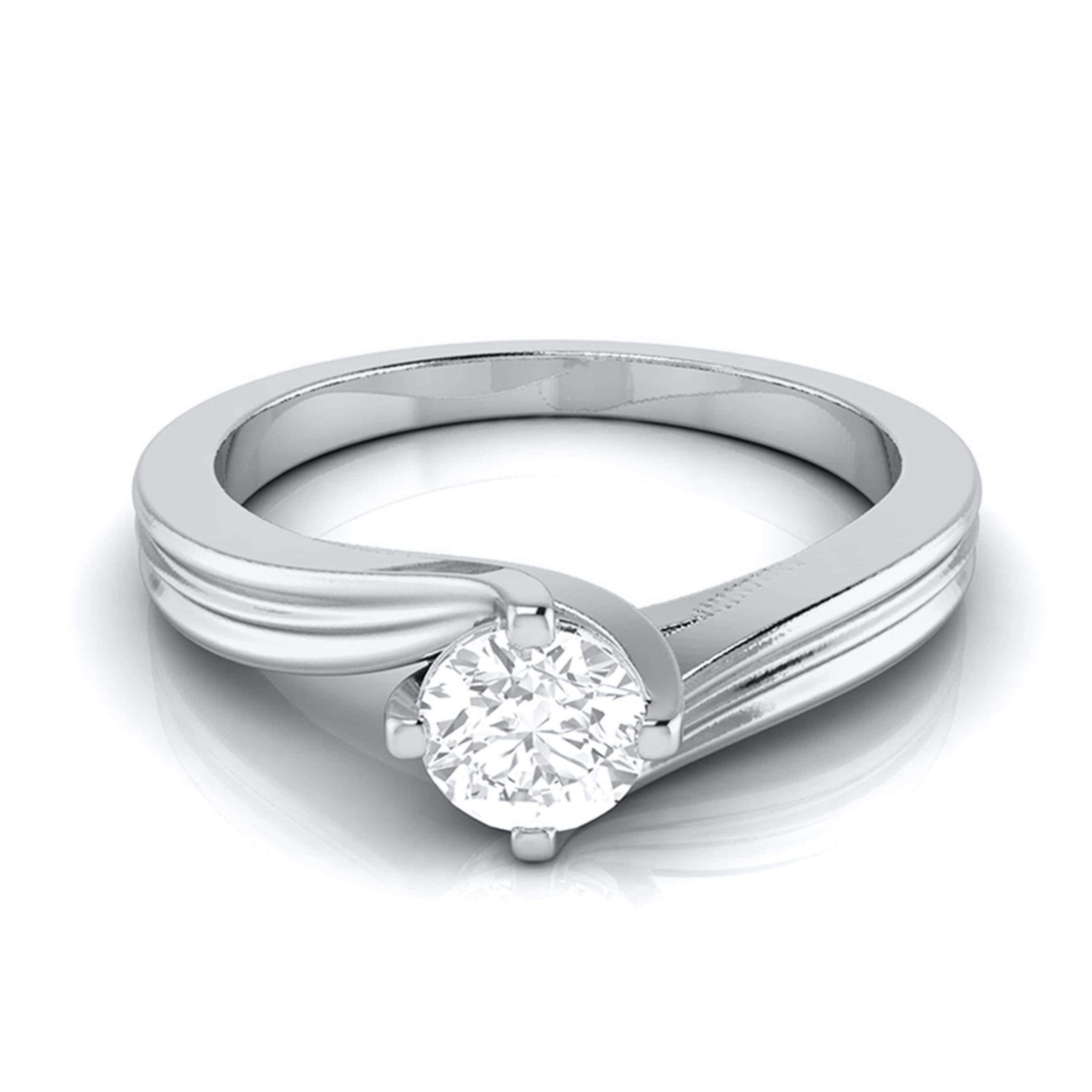 Curvy 0.40 cts. Platinum Solitaire Engagement Ring for Women JL PT G-124