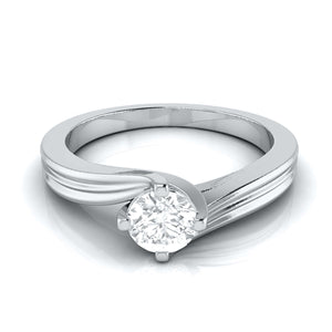 Curvy 0.40 cts. Platinum Solitaire Engagement Ring for Women JL PT G-124