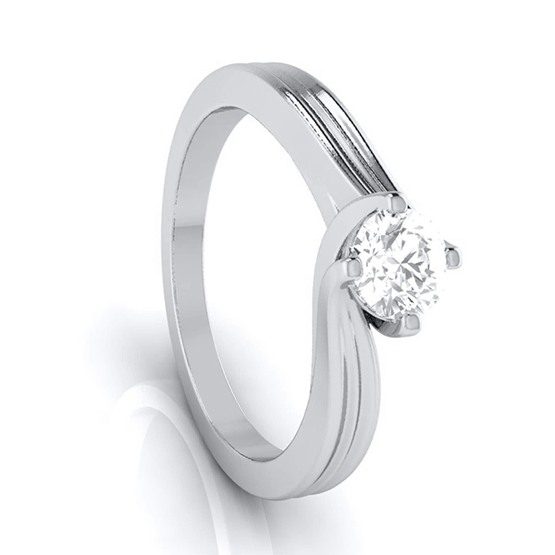 Curvy 0.40 cts. Platinum Solitaire Engagement Ring for Women JL PT G-124