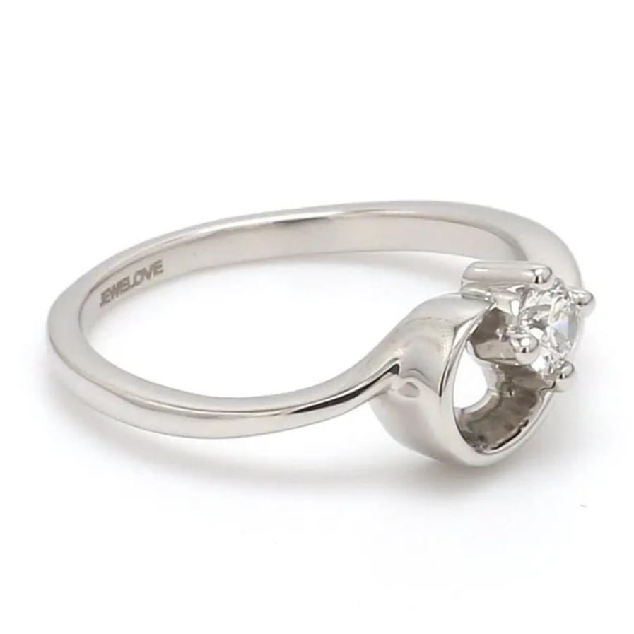 Curvy Platinum Solitaire Ring for Women JL PT 510