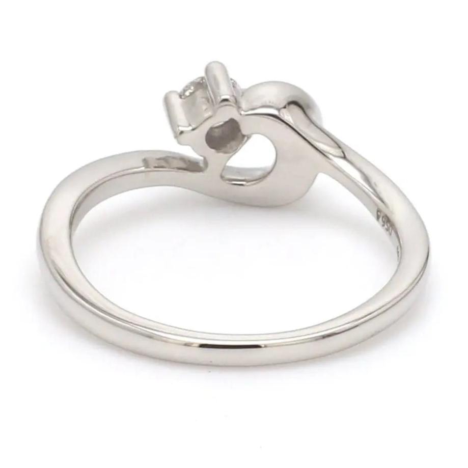 Curvy Platinum Solitaire Ring for Women JL PT 510