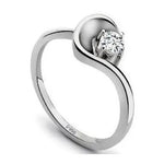 Load image into Gallery viewer, Curvy Platinum Solitaire Ring for Women JL PT 510
