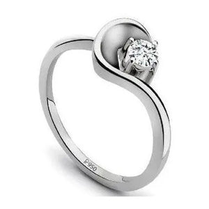 Curvy Platinum Solitaire Ring for Women JL PT 510