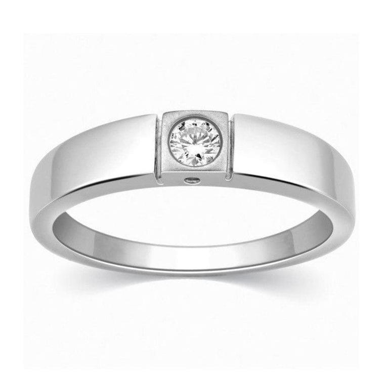 25-Pointer Single Diamond Platinum Ring for Men SJ PTO 311-Z