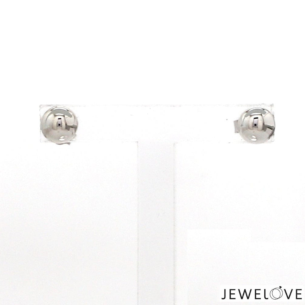 5mm Platinum Half Ball Earrings Studs JL PT E 187-A