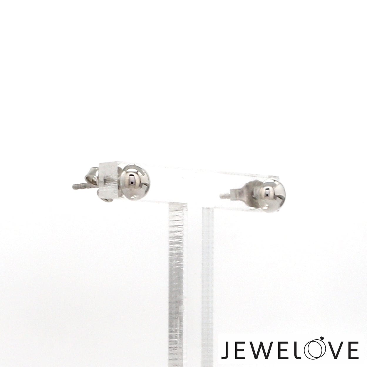 5mm Platinum Half Ball Earrings Studs JL PT E 187-A