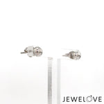 Load image into Gallery viewer, 5mm Platinum Half Ball Earrings Studs JL PT E 187-A
