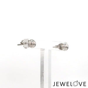 5mm Platinum Half Ball Earrings Studs JL PT E 187-A