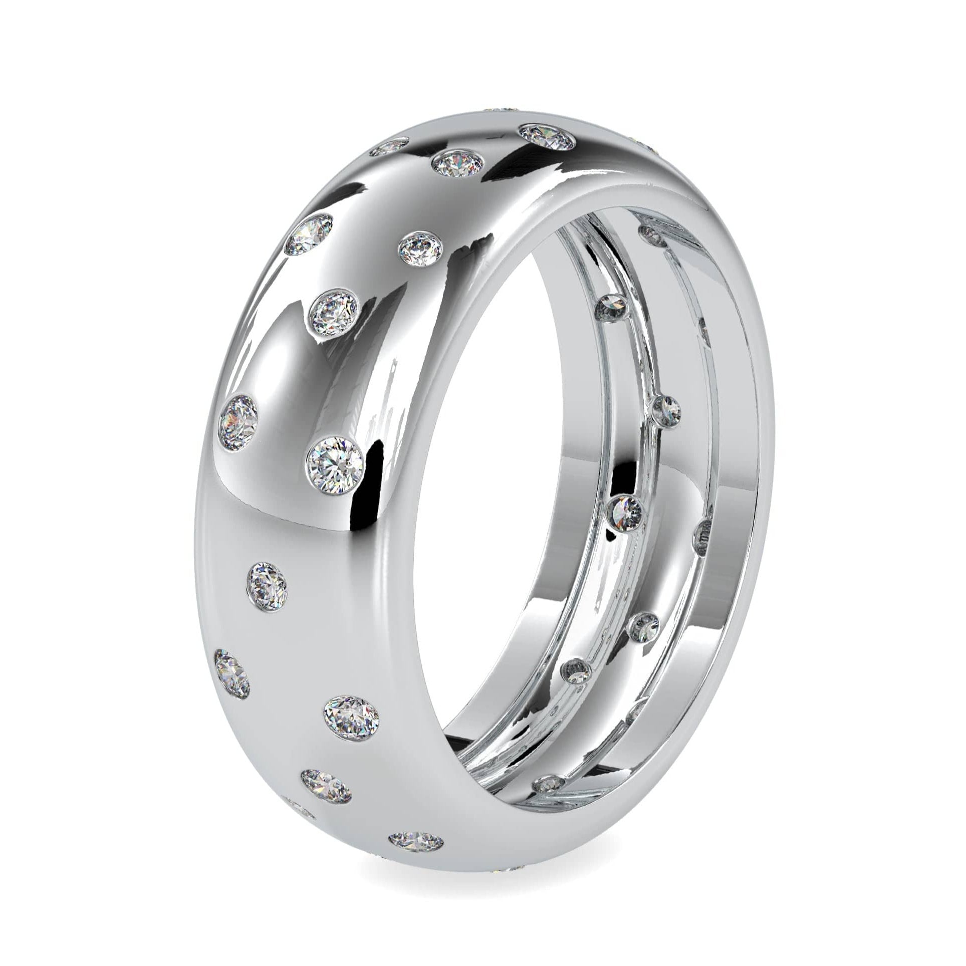 Platinum Ring with Diamonds for Women JL PT 0019