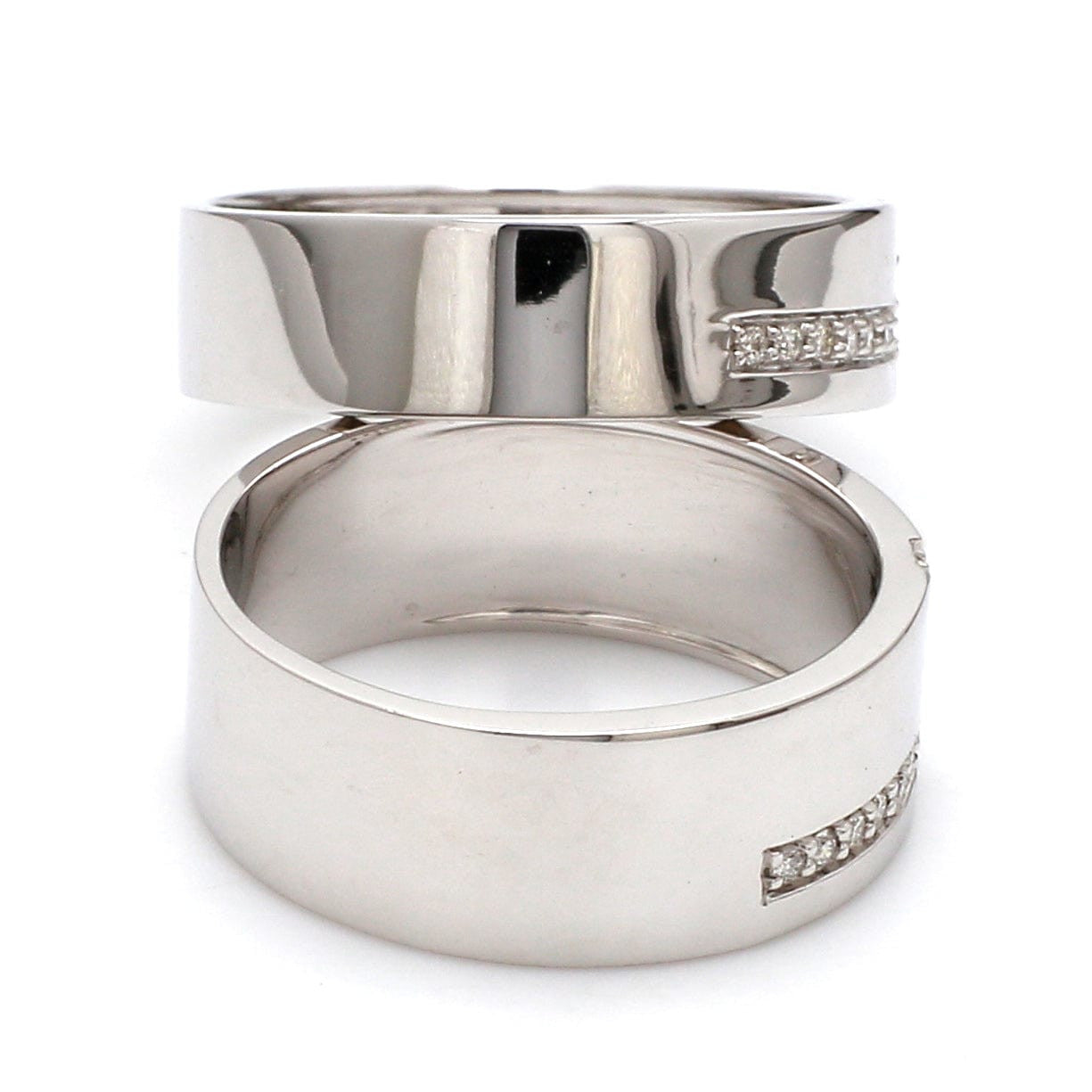 Designer Platinum Love Bands with Diamonds JL PT 162