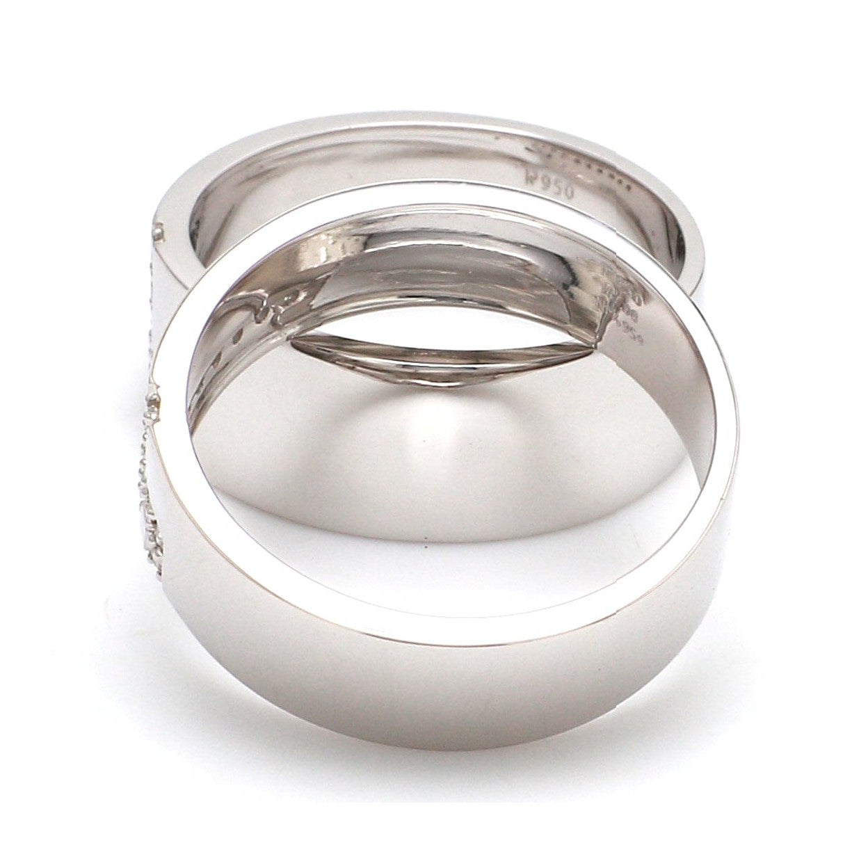 Designer Platinum Love Bands with Diamonds JL PT 162