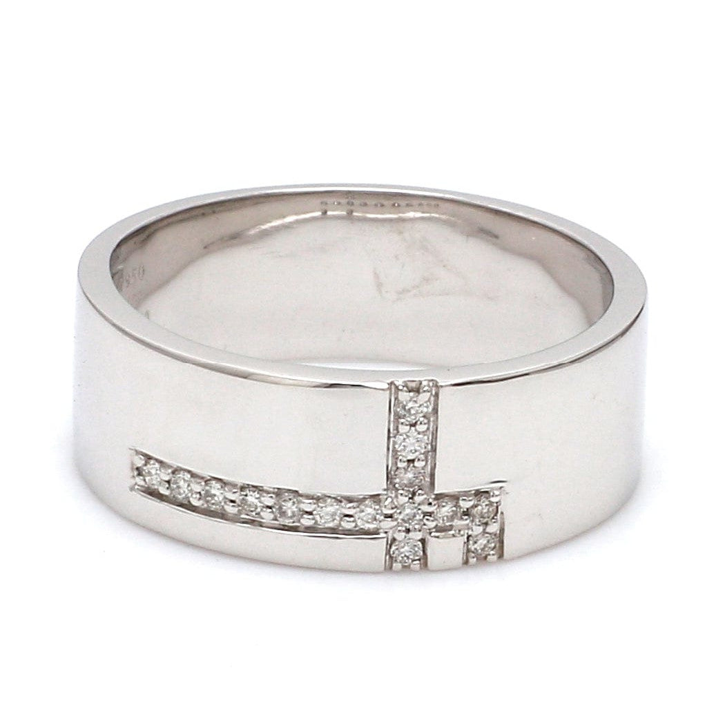 Designer Platinum Love Bands with Diamonds JL PT 162