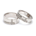 Load image into Gallery viewer, Designer Platinum Love Bands with Diamonds JL PT 162
