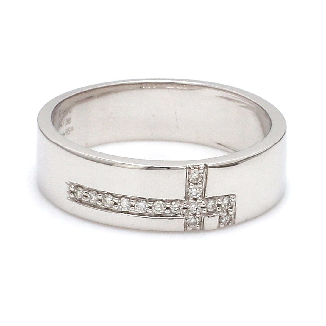 Designer Platinum Love Bands with Diamonds JL PT 162