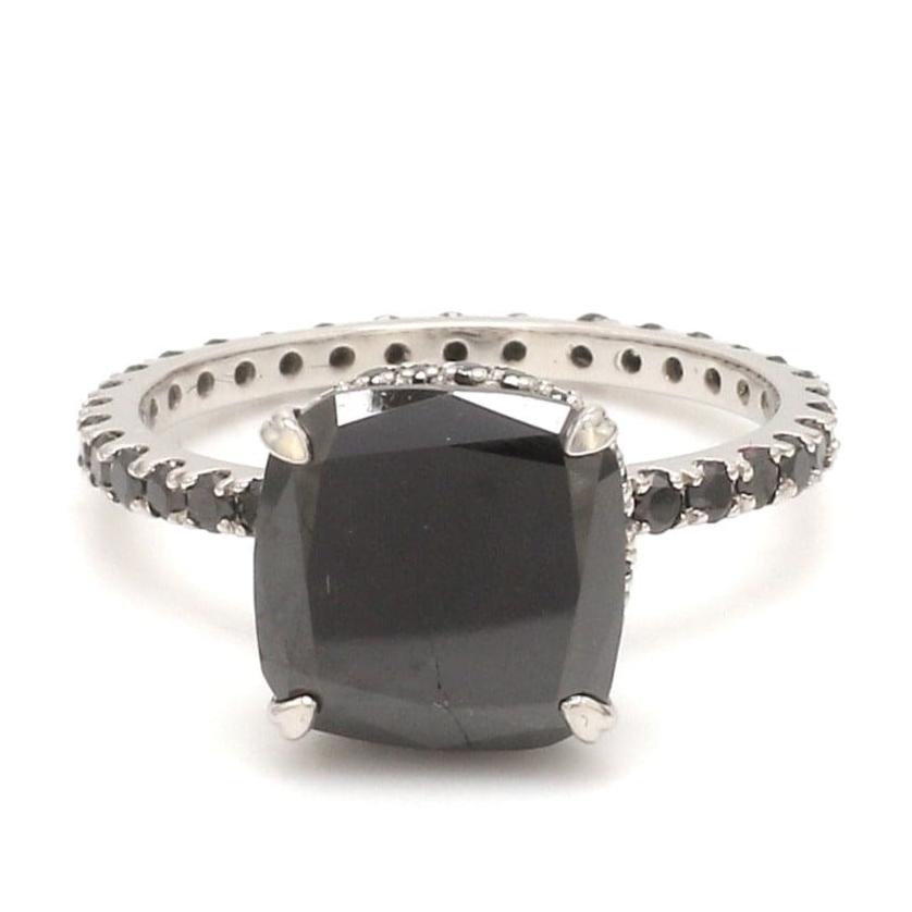 Customised Designer Platinum Ring Black Diamond JL PT 1149