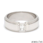 Load image into Gallery viewer, Emerald Cut Diamond Platinum Hi-Polish Ring for Men JL PT 1239
