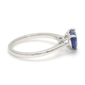 Heart Cut Blue Sapphire Platinum Ring JL PT 19008-Z