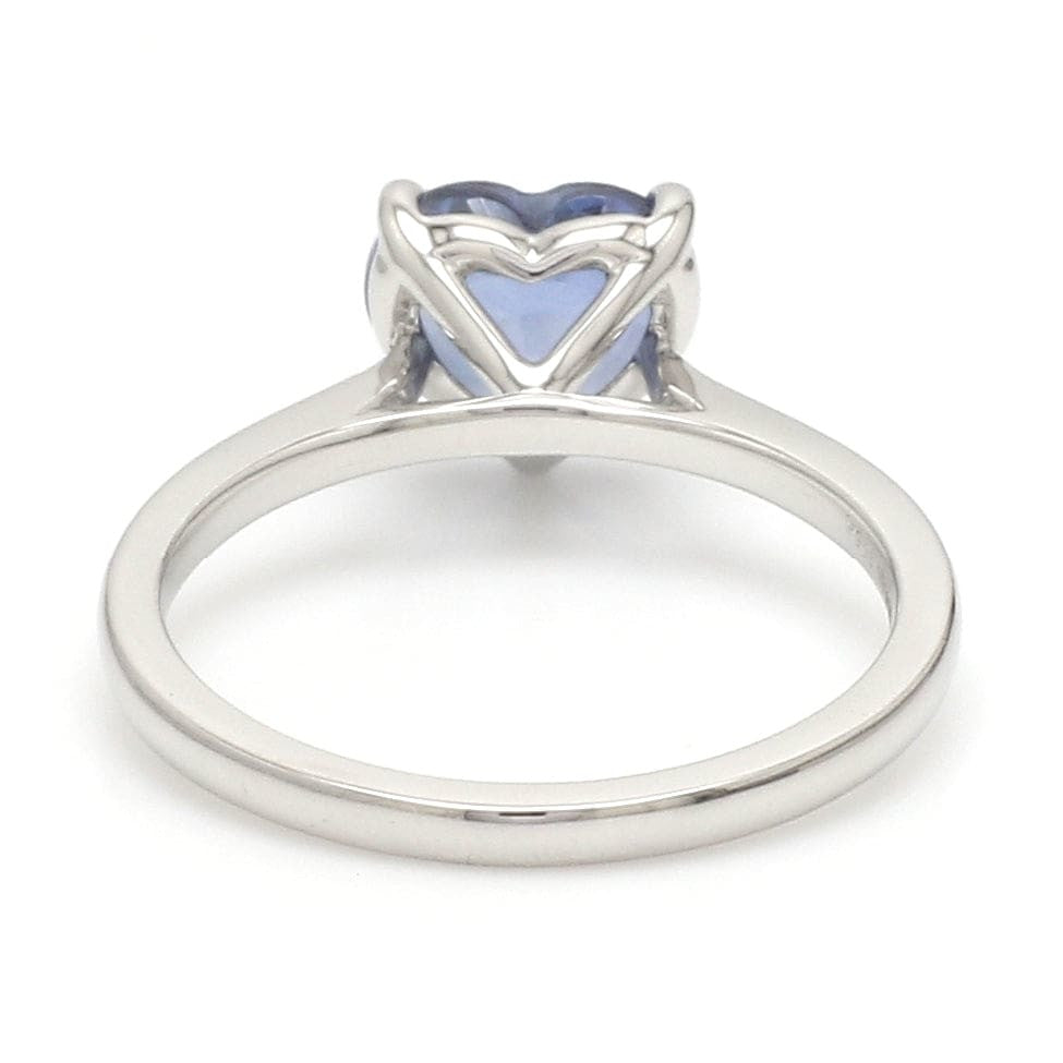 Heart Cut Blue Sapphire Platinum Ring JL PT 19008-Z