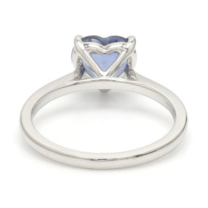 Heart Cut Blue Sapphire Platinum Ring JL PT 19008-Z