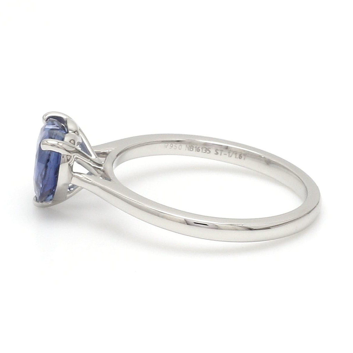 Heart Cut Blue Sapphire Platinum Ring JL PT 19008-Z