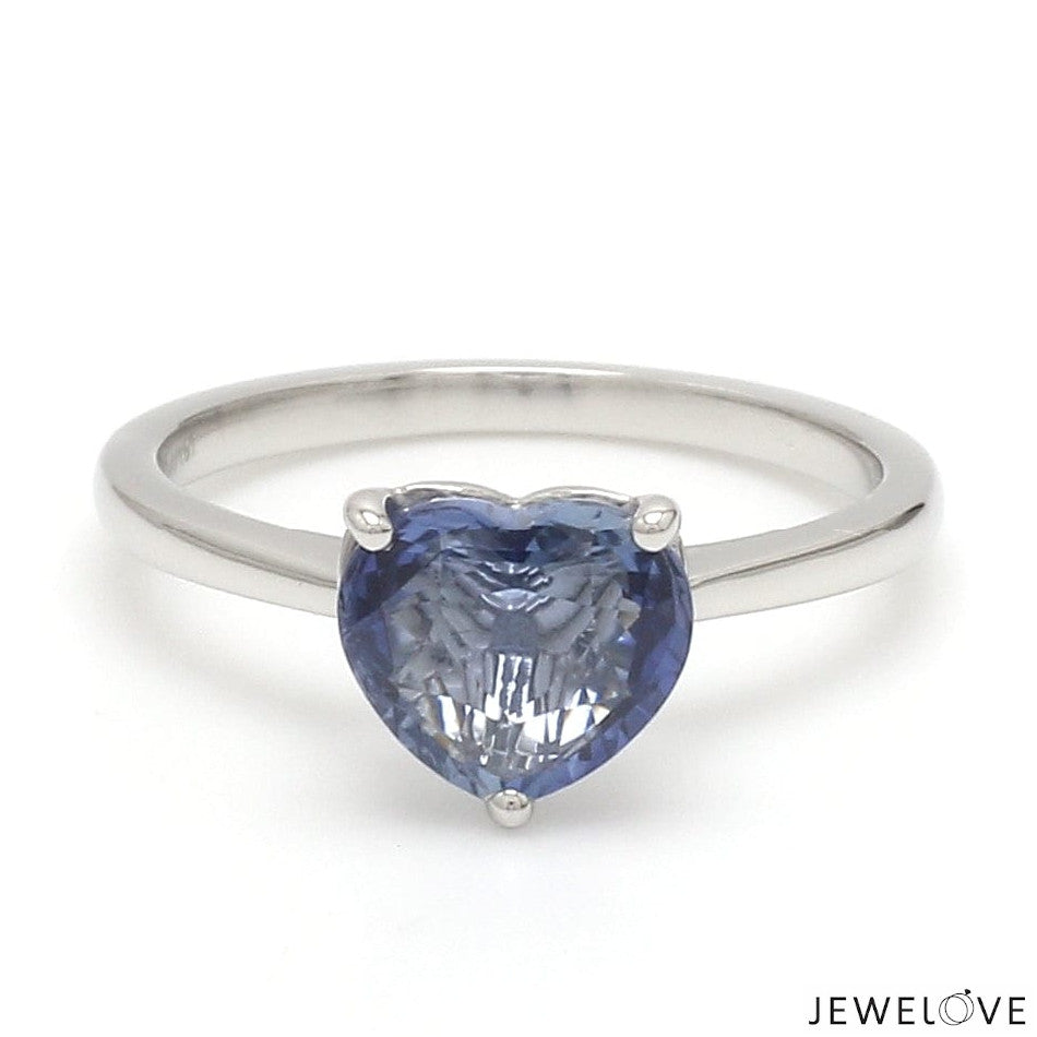 Heart Cut Blue Sapphire Platinum Ring JL PT 19008-Z