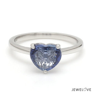 Heart Cut Blue Sapphire Platinum Ring JL PT 19008-Z