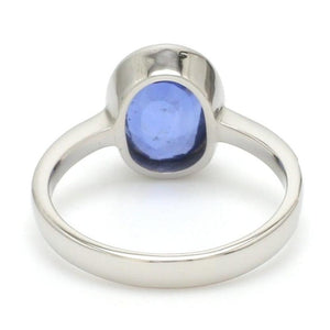 Customised Natural Blue Sapphire Platinum Astrology Ring for Rashi JL PT 1147