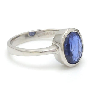 Customised Natural Blue Sapphire Platinum Astrology Ring for Rashi JL PT 1147