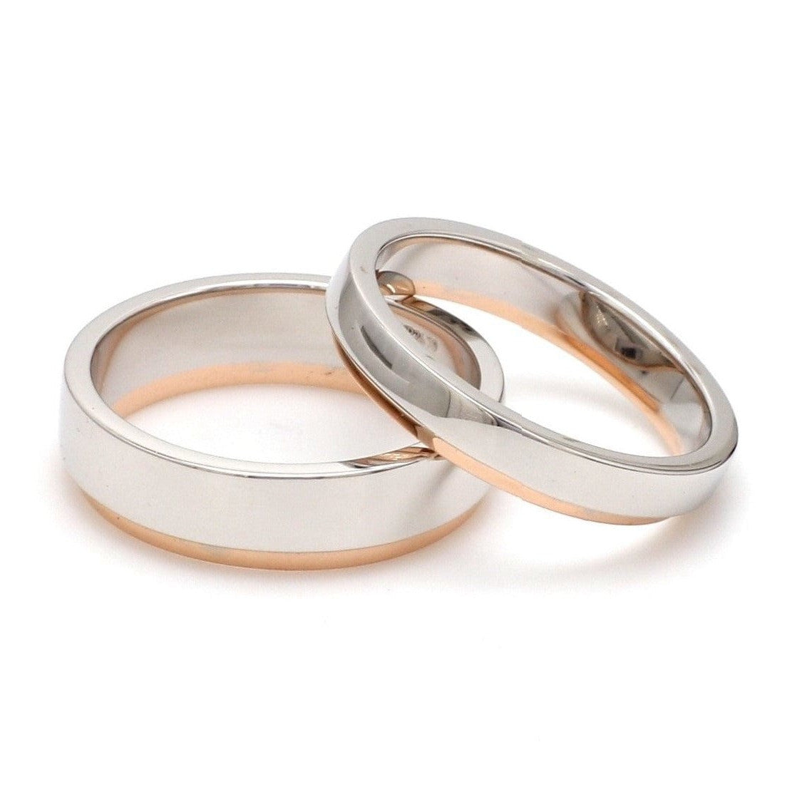 Platinum Love Bands with Rose Gold JL PT 925