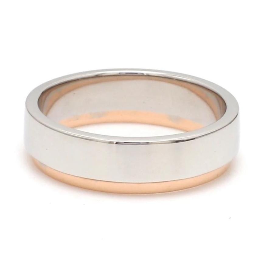 Platinum Love Bands with Rose Gold JL PT 925